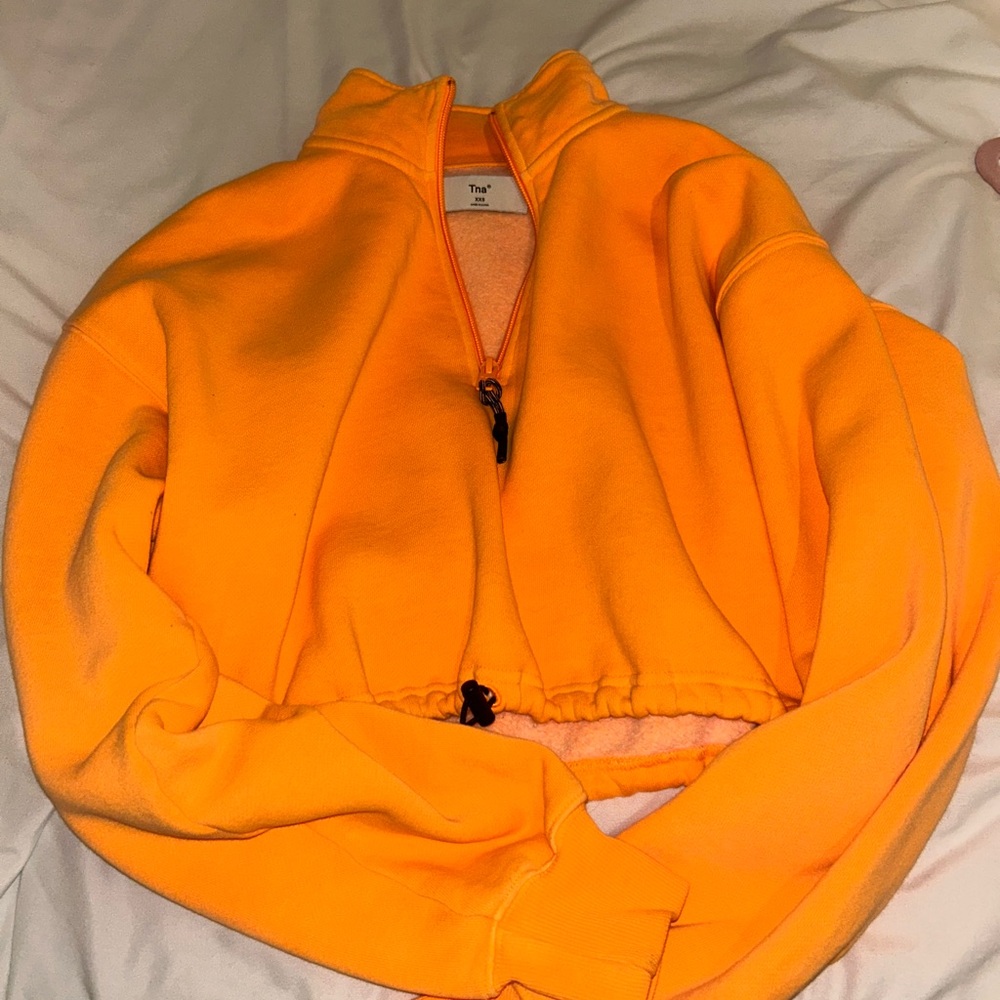 Bright Orange Zip-Up Sweatshirt